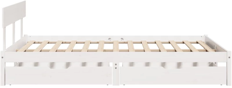 vidaXL Σκελετός Κρεβ. Χωρίς Στρώμα Λευκό 140x200 εκ Μασίφ Πεύκο
