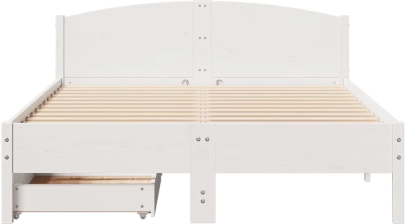 vidaXL Σκελετός Κρεβ. Χωρίς Στρώμα Λευκό 120x200 εκ Μασίφ Πεύκο