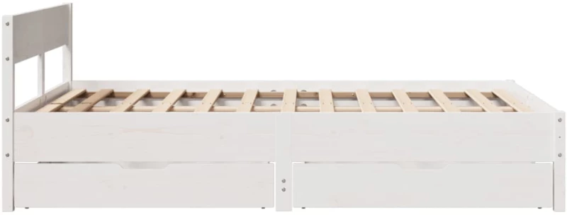 vidaXL Σκελετός Κρεβ. Χωρίς Στρώμα Λευκό 140x200 εκ Μασίφ Πεύκο