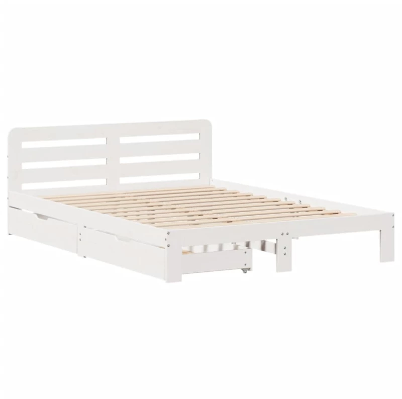 vidaXL Σκελετός Κρεβ. Χωρίς Στρώμα Λευκό 160x200 εκ Μασίφ Πεύκο