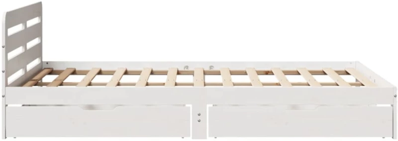 vidaXL Σκελετός Κρεβ. Χωρίς Στρώμα Λευκό 160x200 εκ Μασίφ Πεύκο