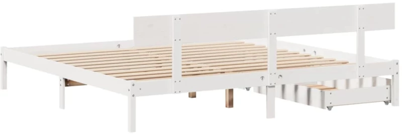 vidaXL Σκελετός Κρεβ. Χωρίς Στρώμα Λευκό 180x200 εκ Μασίφ Πεύκο