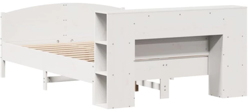 vidaXL Κρεβάτι Βιβλιοθήκη Χωρίς Στρώμα 140x200 εκ Μασίφ Ξύλο Πεύκο
