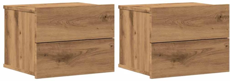 vidaXL Επιτοίχια κομοδίνα 2 τεμάχια Artisan Oak 40x32x30 cm