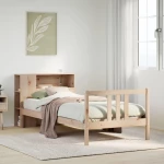 vidaXL Κρεβάτι Βιβλιοθήκη Χωρίς Στρώμα 75x190 εκ Μασίφ Ξύλο Πεύκο
