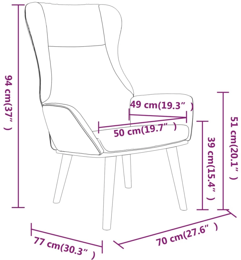 vidaXL Πολυθρόνα Relax Καφέ Υφασμάτινη με Υποπόδιο