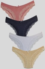 Γυναικεία slip βαμβακερά 4pack W1501 - ΠΟΛΥΧΡΩΜΟ