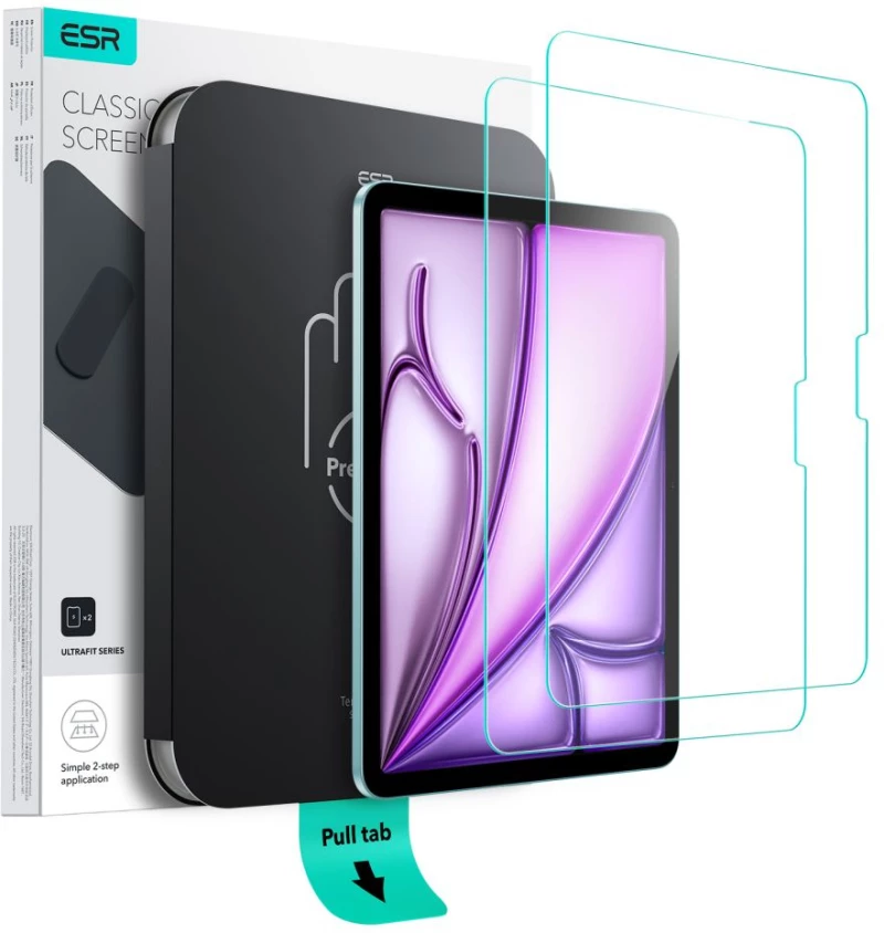 ESR ULTRAFIT TEMPERED GLASS 2-PACK IPAD AIR 11” 6 / 7 / 2024-2025 CLEAR