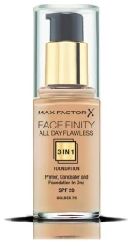 Max Factor Facefinity All Day Flawless 3 In 1 SPF20 Foundation 30ml - 75 Golden
