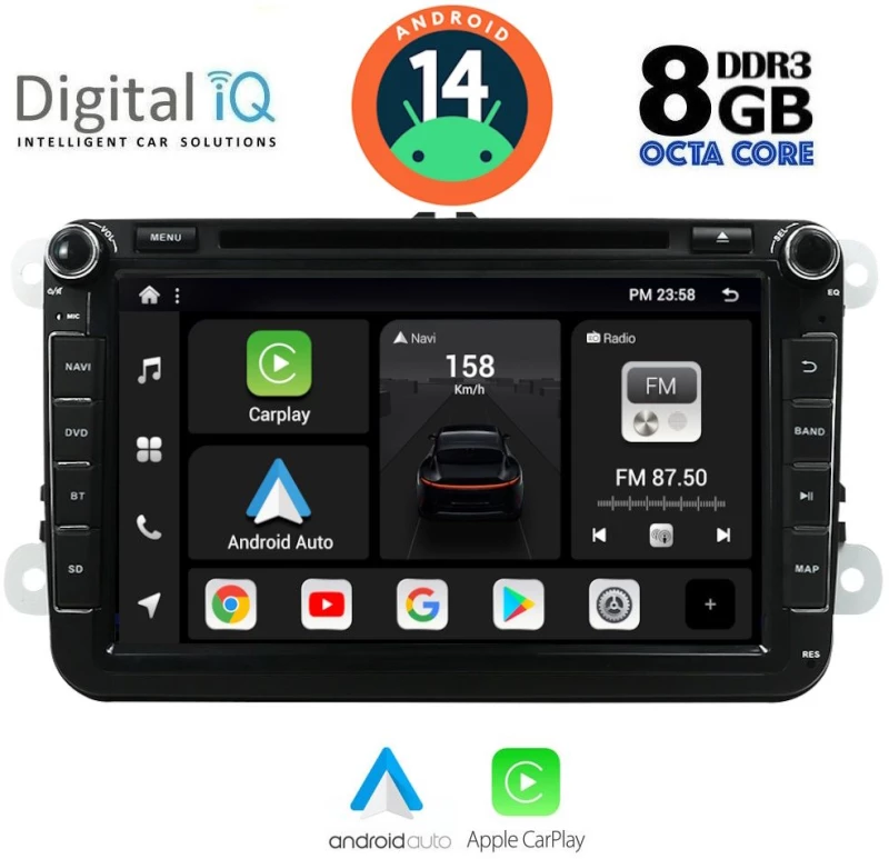 DIGITAL IQ BXF 779_CPAA (8" DVD) MULTIMEDIA SYSTEM for VW – SKODA – SEAT GROUP mod. 2004-2014