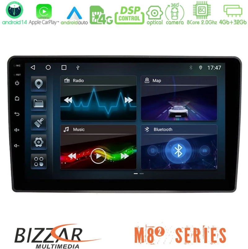 Bizzar m8² Series 8core Android14 4+32gb  vw Passat Navigation Multimedia Tablet 9" με Carplay & Android Auto u-m82-Vw095n