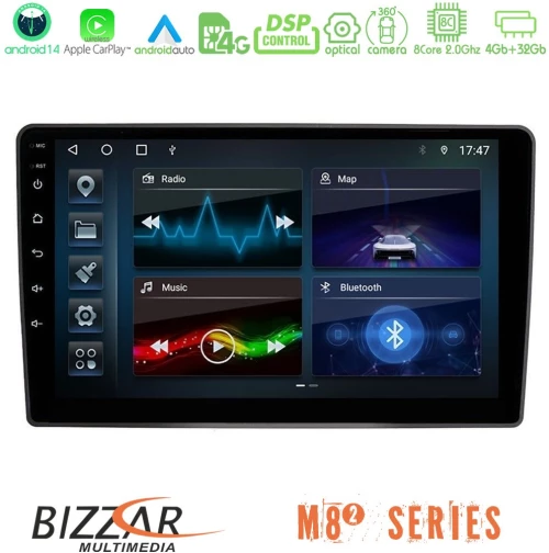 Bizzar m8² Series 8core Android14 4+32gb  vw Passat Navigation Multimedia Tablet 9" με Carplay & Android Auto u-m82-Vw095n