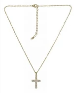 Kostibas 1321-152X4, Σταυρός, Stainless Steel, Ατσάλι, Στρας, Χρυσό