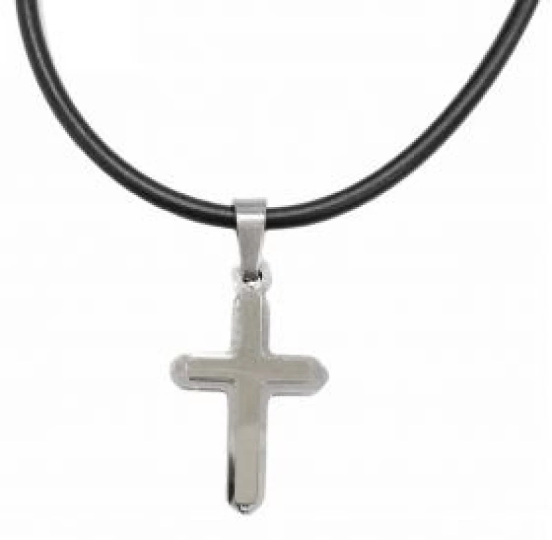 Kostibas 1313-347A, Σταυρός, Stainless Steel, Ατσάλι, Καουτσούκ, Ασημί