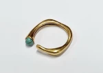 Kostibas 2513-363X8, Δαχτυλίδι, Ατσάλι, Χρυσό, Με Τιρκουάζ πέτρα