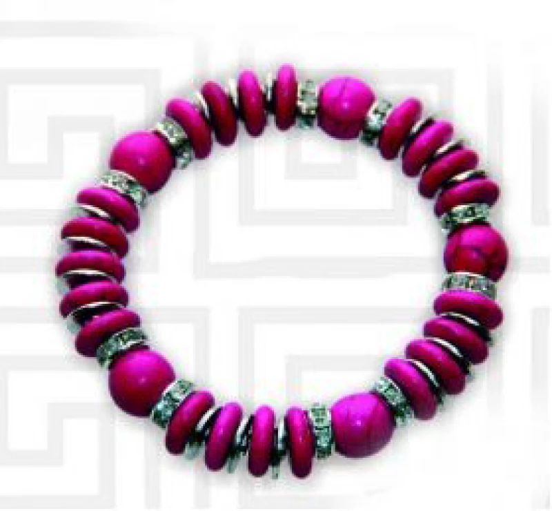 Kostibas 1514-207I, Βραχιόλι, Στρας, Πέτρα, Φούξια