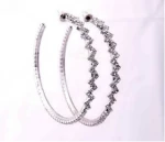 Kostibas 3121-011L, Σκουλαρίκια Κρίκοι, Στρας, Ασημί