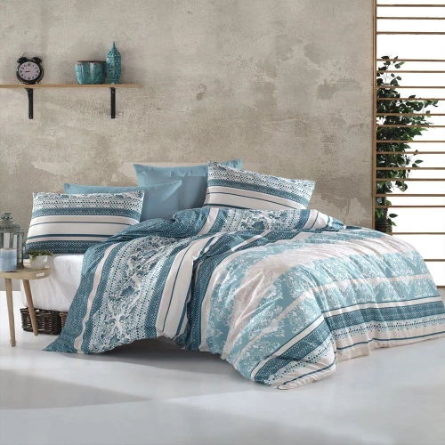 Σεντόνια Ανδρομάχη 316 Σετ 3τμχ Turquoise DimCol Μονό Βαμβάκι-Πολυέστερ