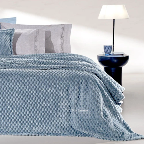 Κουβέρτα Smoothie (Σετ 2τμχ) Blue Guy Laroche Υπέρδιπλo 220x240cm Microfiber-Polyester
