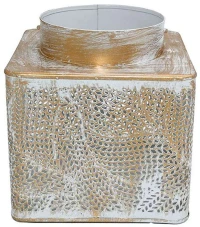 Φανάρι 954-124-012 14x14x15cm White-Gold Μέταλλο