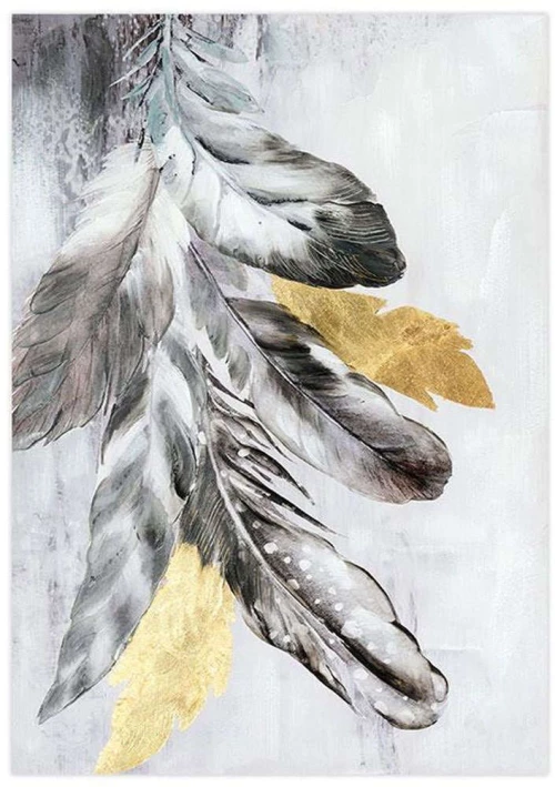 Πίνακας Καμβάς Feathers 166-224-049 60x3x90cm Multi Κάθετοι Καμβάς