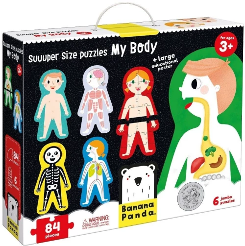 Παζλ Δαπέδου Puzzles My Body BP49026 84τμχ 3 Ετών + 47x25cm Multi Banana Panda