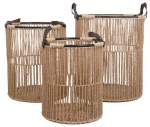 Καλάθι Αποθήκευσης (Σετ 3Τμχ) 374-124-041 Beige Σχοινί,Μέταλλο