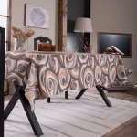 Τραπεζομάντηλο Merida Brown-Grey Teoran 135X220 Βαμβάκι-Πολυέστερ