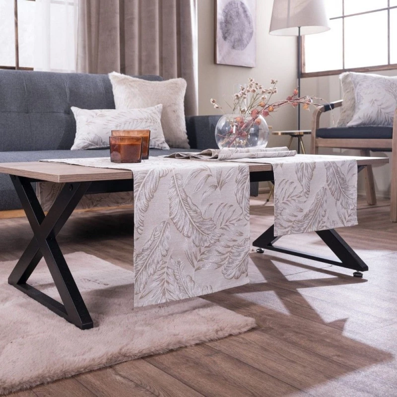 Τραβέρσα Beatrice 01 Beige Teoran 38x158 Βαμβάκι-Πολυέστερ