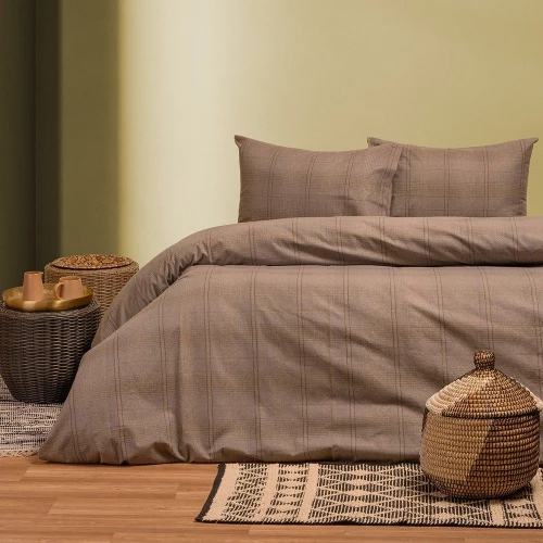 Σεντόνια Φανελένια Solo (Σετ 3τμχ) Choco Melinen Μονό 170x260cm 100% Βαμβακερή Φανέλα