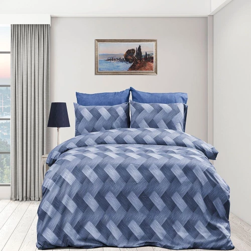 Σεντόνια Αλκμήνη 454 (Σετ 4τμχ) Blue DimCol King Size 240x270cm Βαμβάκι-Πολυέστερ