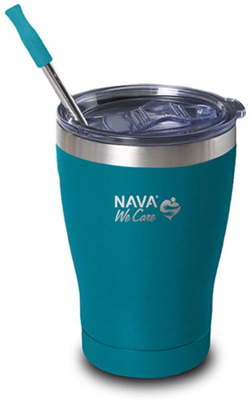 Ποτήρι - Θερμός Με Καλαμάκι We Care 10-262-091 Φ8,6x13cm 360ml Petrol Nava