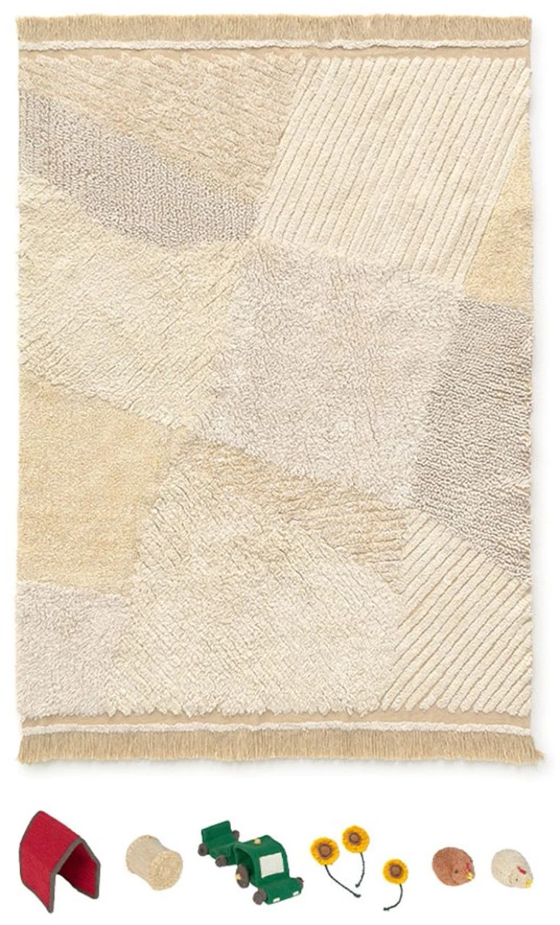 Χαλί Παιδικό Φάρμα LOR-C-PLAY-FIELDS Beige Lorena Canals 120X170cm Βαμβάκι
