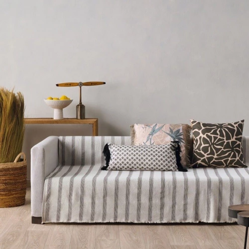 Ριχτάρι Dangelo 22 Ecru- Grey Kentia Διθέσιο 180x240cm Βαμβάκι-Πολυέστερ