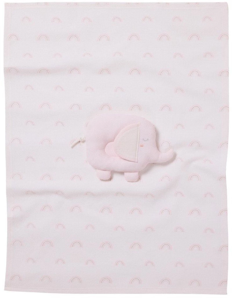 Κουβέρτα Βρεφική Πικέ 4957 White-Pink Das Home Αγκαλιάς 75x100cm 100% Βαμβάκι