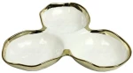 Ορντεβιέρα 3 Θέσεων 013.809778 Φ26x4cm White-Gold Κεραμικό