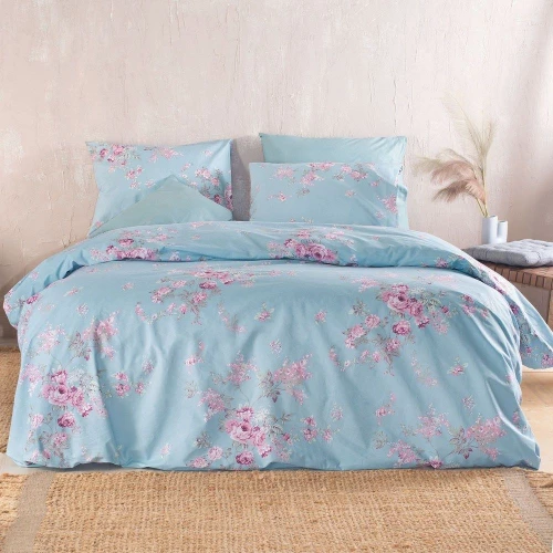 Σεντόνια Springtime (Σετ 3τμχ) Blue Ρυθμός Ημίδιπλο 160x260cm 100% Βαμβάκι