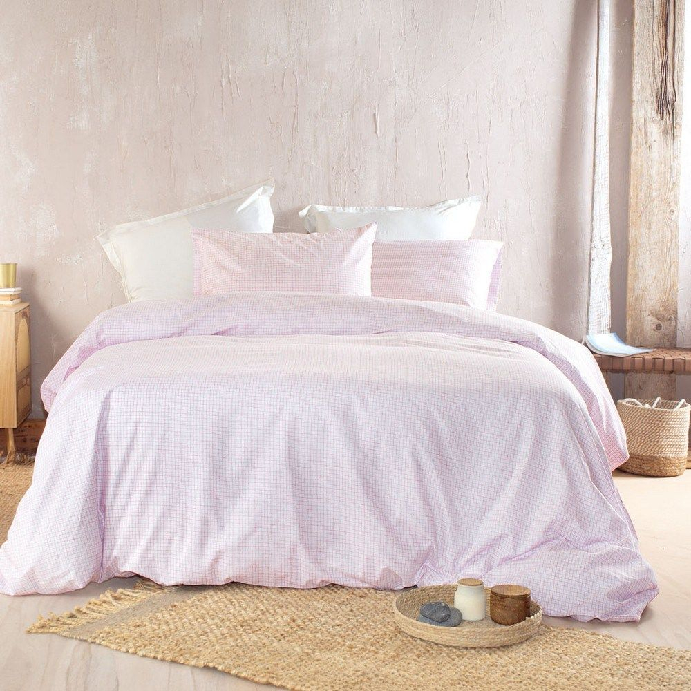 Σεντόνια Pacify Με Λάστιχο (Σετ 4τμχ) Pink Ρυθμός Υπέρδιπλo 165x234cm 100% Βαμβάκι