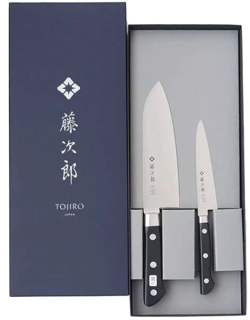 Μαχαίρια DP Cobalt Σε Συσκευασία Δώρου (Σετ 2Τμχ) FT-030 Silver-Black Tojiro Ανοξείδωτο Ατσάλι