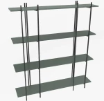 Βιβλιοθήκη Moss 875ZNA4551 160x29,6x180cm Green-Black