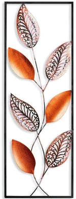 Διακοσμητικό Τοίχου Leaf 930DYU1238 32x90cm Black-Copper Wallity Μέταλλο
