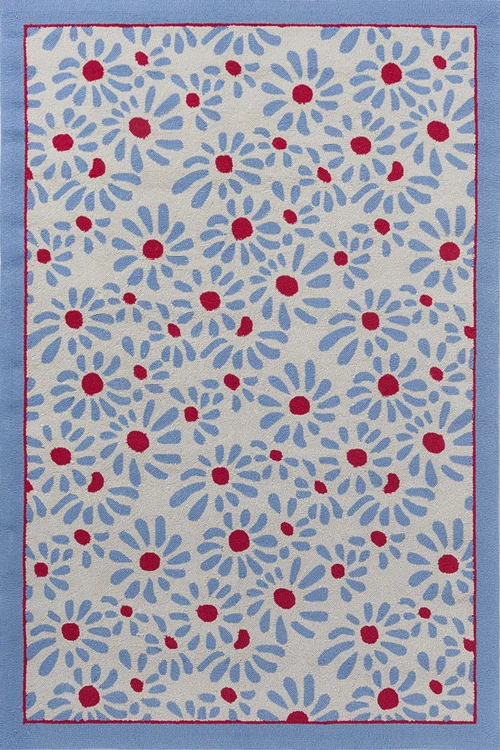 Χαλί Thorncliff Daisy 480308 Sky Blue-Red Laura Ashley 160X230cm