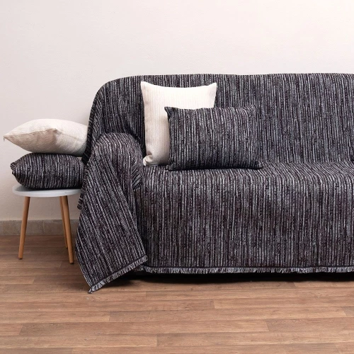 Ριχτάρι 1453 Black Anna Riska Τετραθέσιο 180x320cm Chenille
