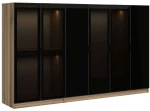 Ντουλάπα Εξάφυλλη Kale 506MNR2756 270x52x210cm Black-Oak Εξάφυλλη