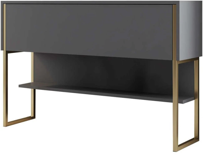 Κονσόλα Luxe 618BLY1401 120x30x80cm Gold-Anthracite Μοριοσανίδα, Μέταλλο