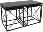 Ζιγκόν Defne (Σετ 3Τμχ) 854KLN2910 100x50x52/45x45x47cm Marble Effect Black