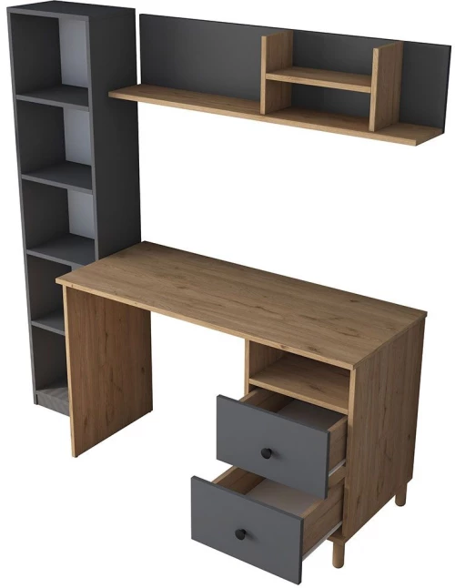 Γραφείο 893RAN3337 120x50x161,8cm Walnut-Anthracite