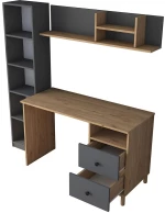 Γραφείο 893RAN3337 120x50x161,8cm Walnut-Anthracite