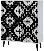 Παπουτσοθήκη - Ντουλάπι Multilux Swan 869VEL3989 95x36x111cm White-Black Μοριοσανίδα,Ξύλο