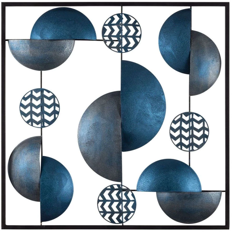 Διακοσμητικό Τοίχου Aurora 279ENZ1195 55x55cm Multi-Blue Wallity Μέταλλο